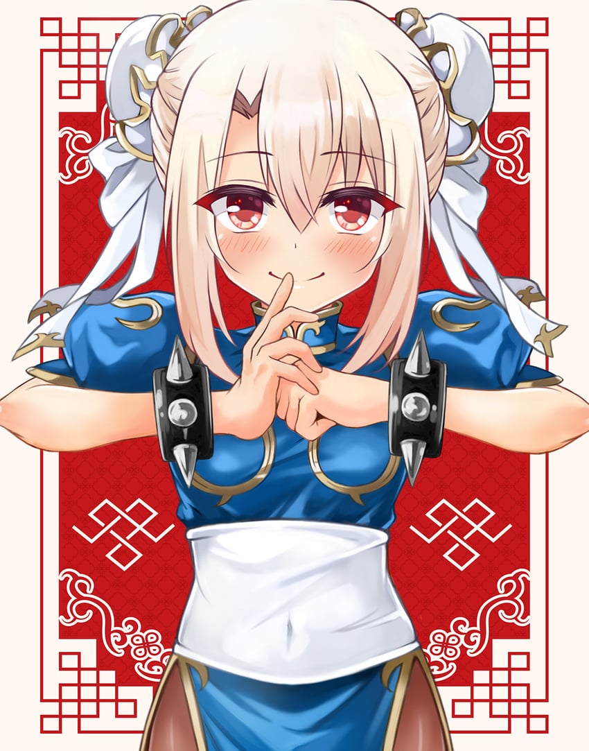 illyasviel von einzbern and chun-li (fate and 2 more) drawn by mochi_(k620803n)