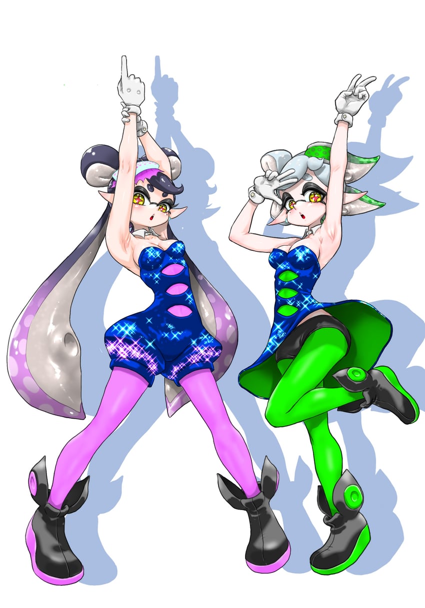 callie and marie (splatoon and 1 more) drawn by koharu2.5