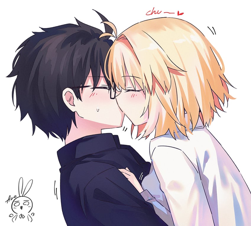 arcueid brunestud and tohno shiki (tsukihime) drawn by aro_1801