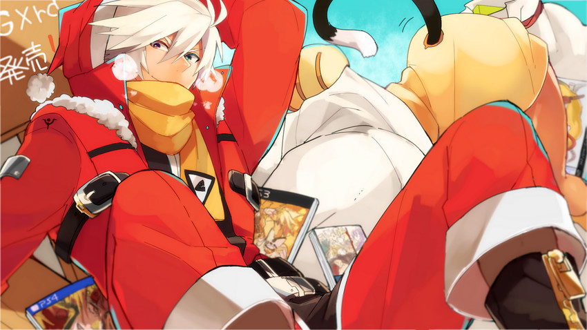 ragna the bloodedge and taokaka (guilty gear and 2 more) drawn by tomo_(tomorag7)