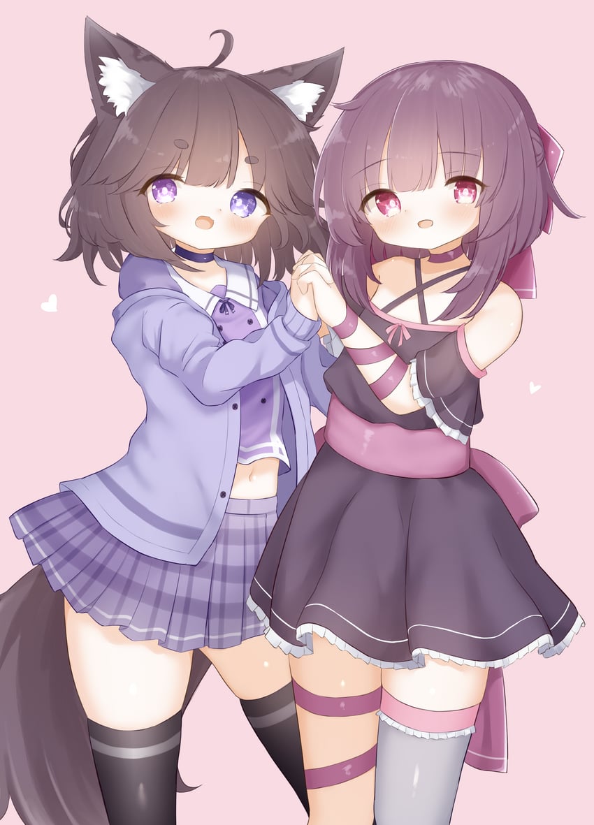 fallenshadow and tybernation (indie virtual youtuber) drawn by nemonerin