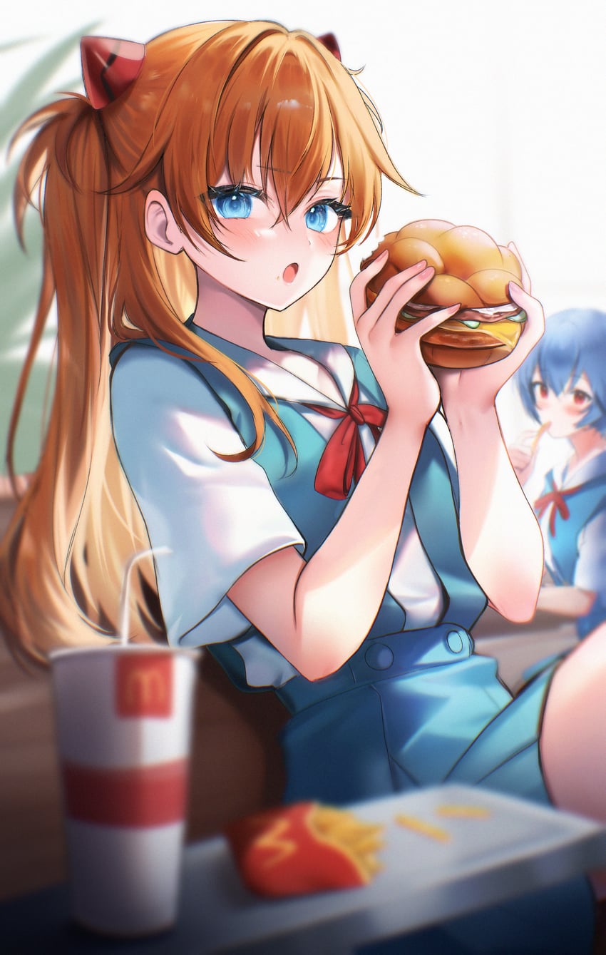 souryuu asuka langley and ayanami rei (neon genesis evangelion and 1 more) drawn by maru_ccy