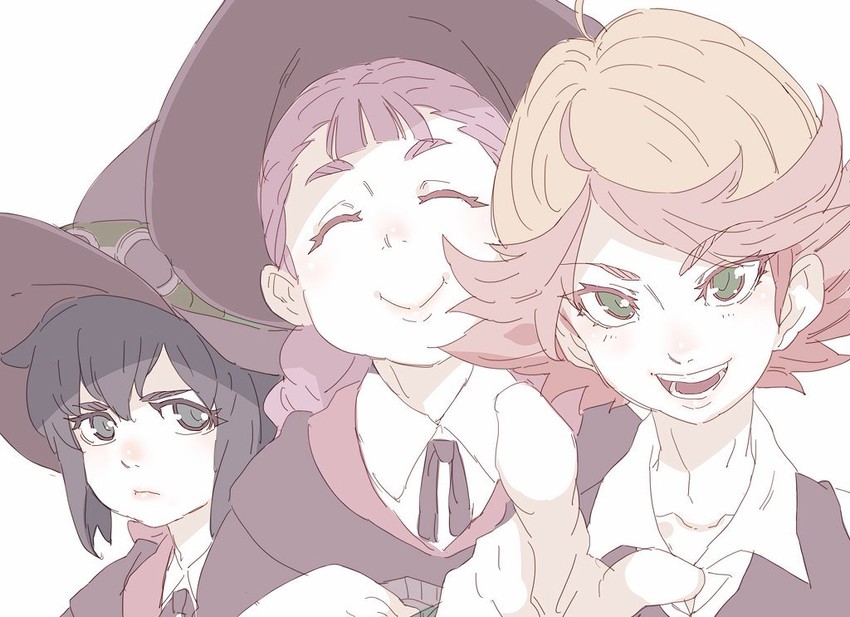 amanda o'neill, constanze amalie von braunschbank-albrechtsberger, and jasminka antonenko (little witch academia) drawn by tasaka_shinnosuke