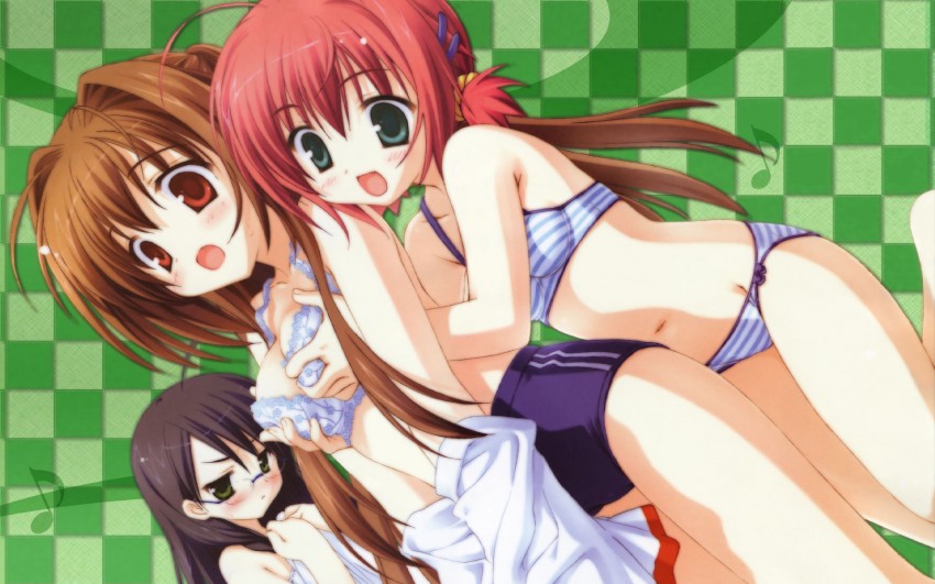 ebihara minase, nakanoshima tae, and imamiya noriko (bra-ban!) drawn by kobuichi and muririn