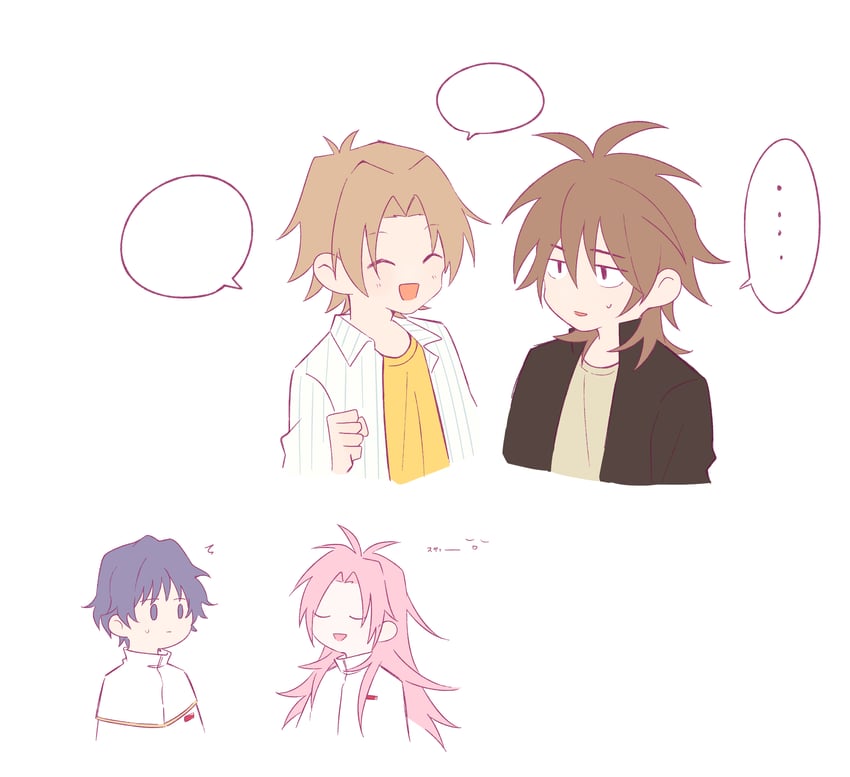 hatsutori hajime, utsugi noriyuki, isoi reiji, and shinano eiji (saibou shinkyoku) drawn by hibiki_(hibiki2756)