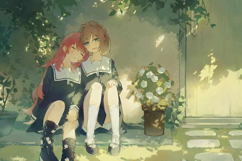kagari mimi and totsuki shiina (kimi ga shinu made koi wo shitai) drawn by bai-hyacinth