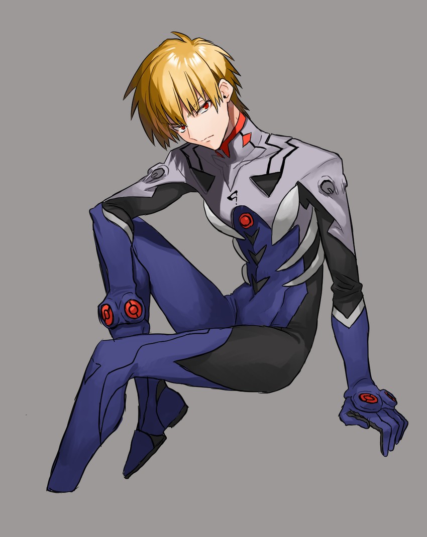 gilgamesh and nagisa kaworu (fate and 4 more) drawn by none_(kameko227)