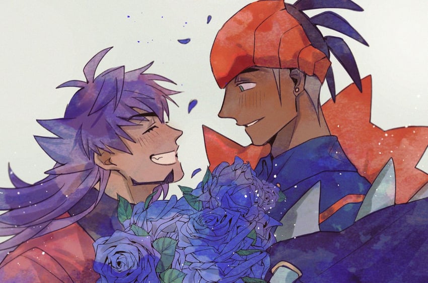 leon and raihan (pokemon and 1 more) drawn by chiyo_(miichiyochin)