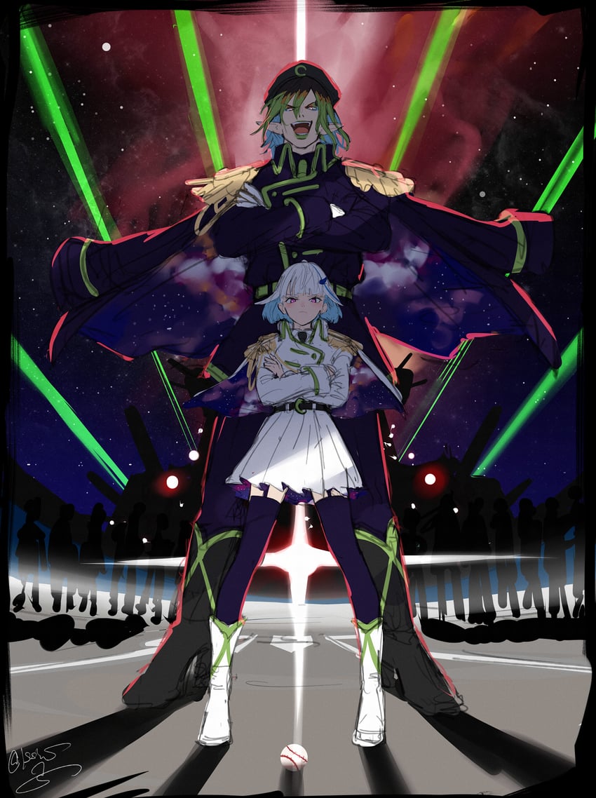 lize helesta and hanabatake chaika (nijisanji and 1 more) drawn by isshiki_(ffmania7)