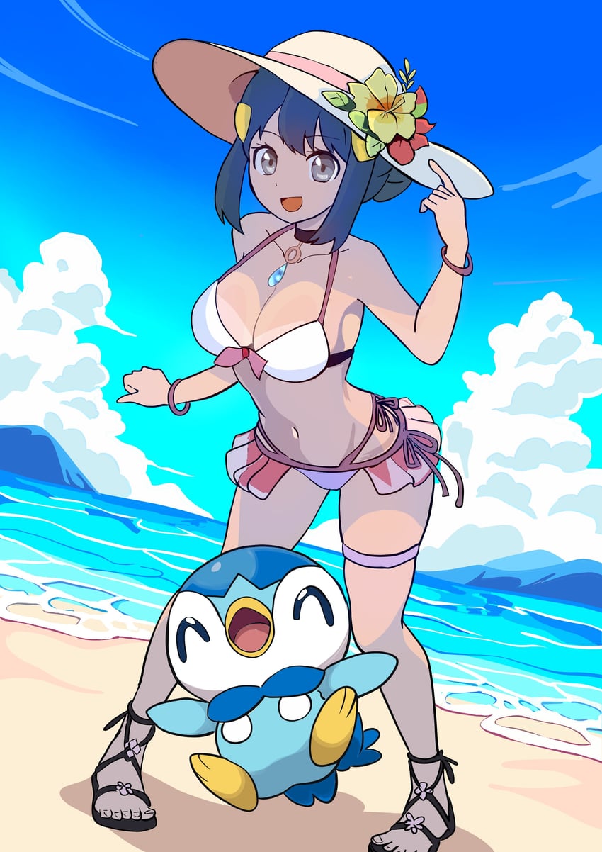 dawn and piplup (pokemon and 1 more) drawn by makademia