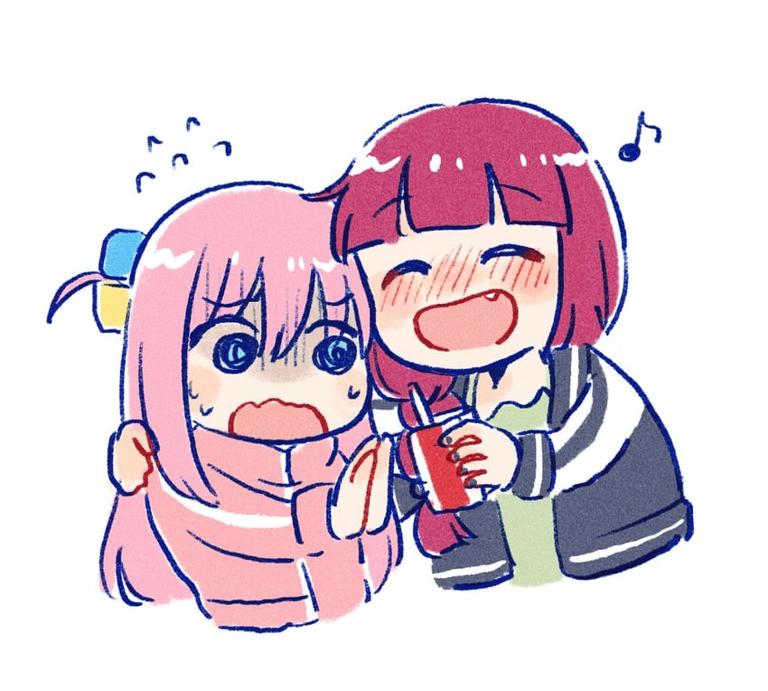 gotoh hitori and hiroi kikuri (bocchi the rock!) drawn by milkpurin3718
