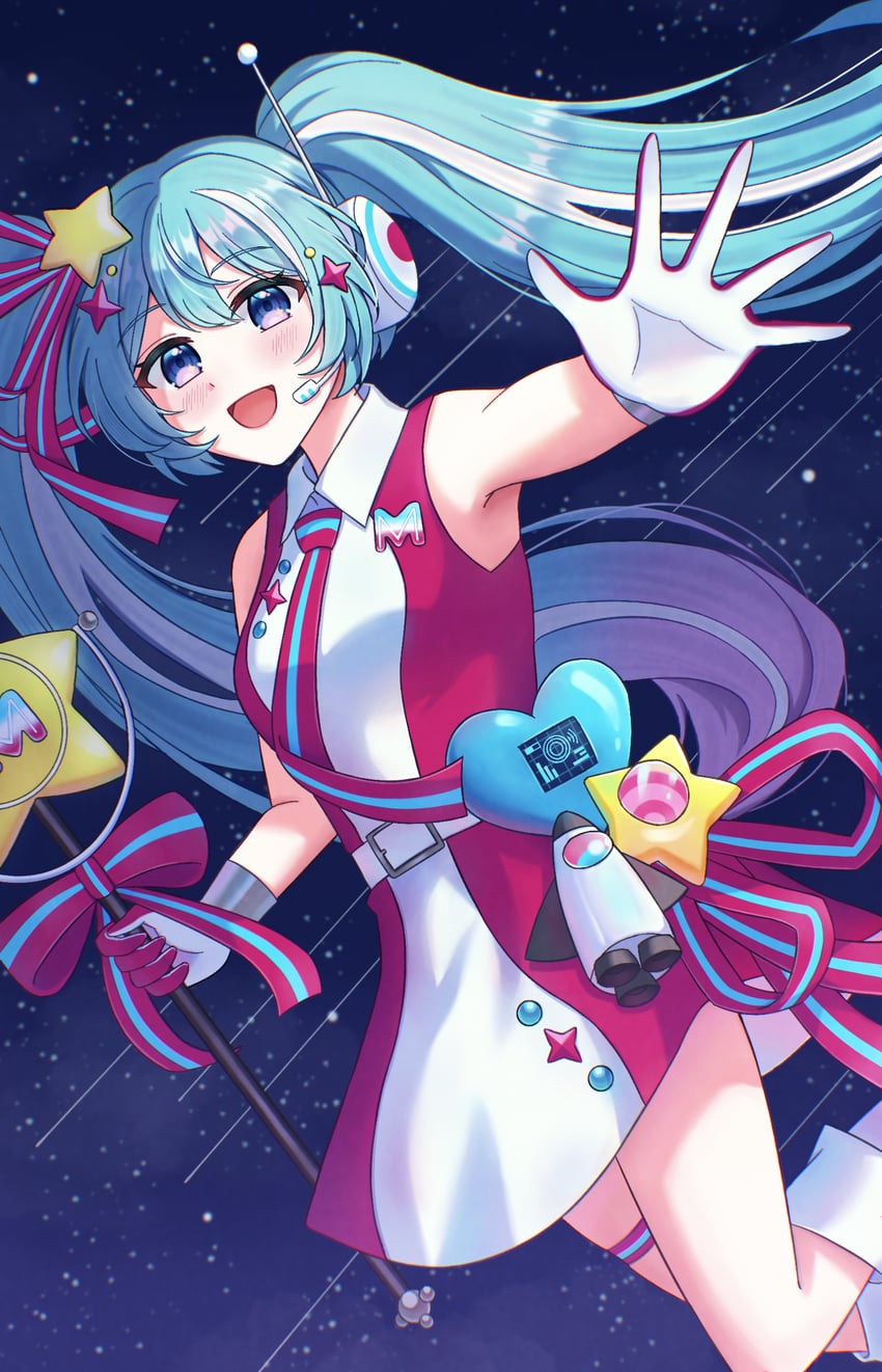hatsune miku and magical mirai miku (vocaloid and 1 more) drawn by yeerasuto