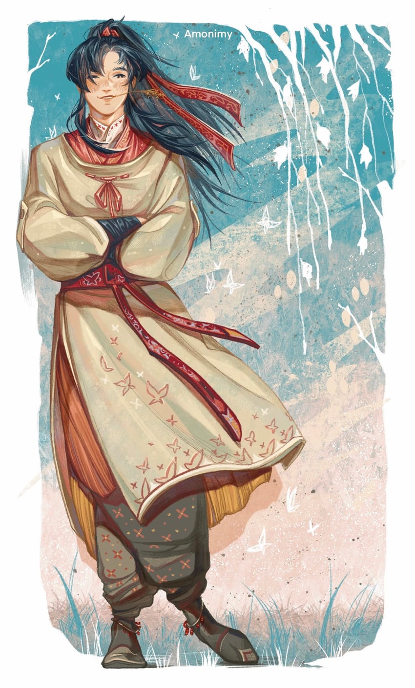 hua cheng and san lang (tianguan cifu) drawn by amonimy