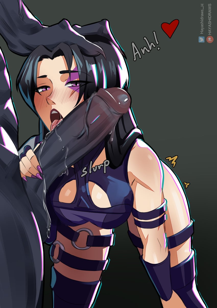 psylocke and venom (marvel and 3 more) drawn by hayashidraws