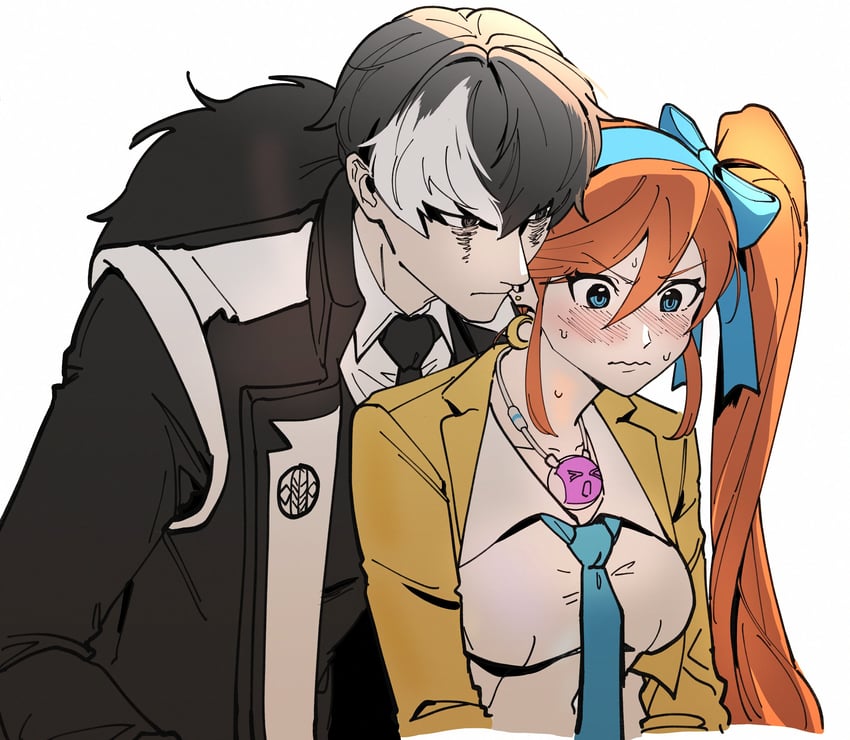 athena cykes and simon blackquill (ace attorney) drawn by bbaen0w0