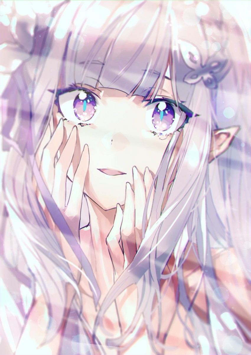 emilia (re:zero kara hajimeru isekai seikatsu) drawn by wata_(attaka_towel)