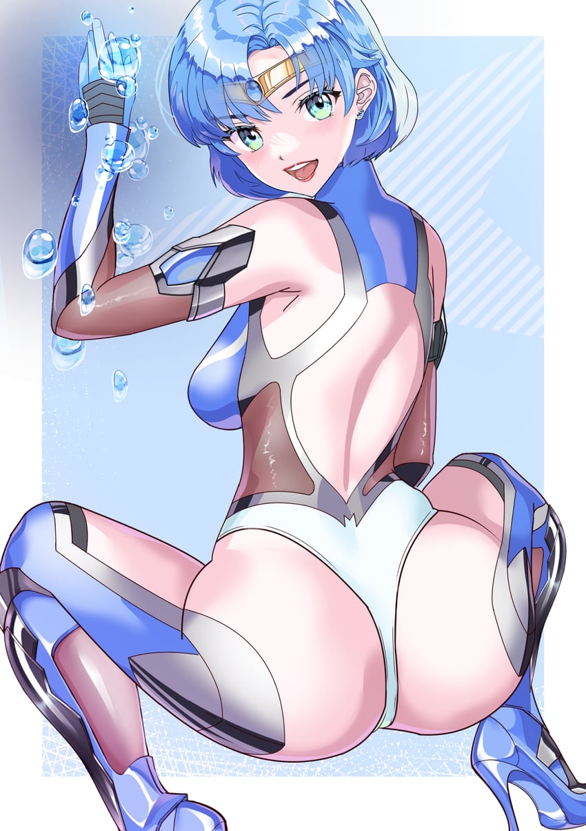 mizuno ami and sailor mercury (bishoujo senshi sailor moon and 1 more) drawn by arion_canvas