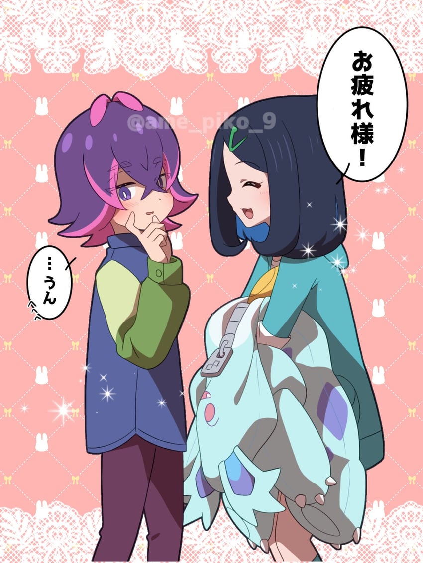 liko, dot, and nidothing (pokemon and 1 more) drawn by amedamaneko