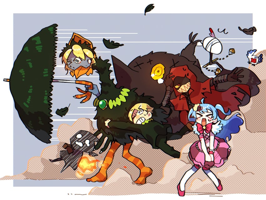 punishing bird, queen of hatred, big bird, little red riding hooded mercenary, judgement bird, and 2 more (project moon and 1 more) drawn by tomatomari