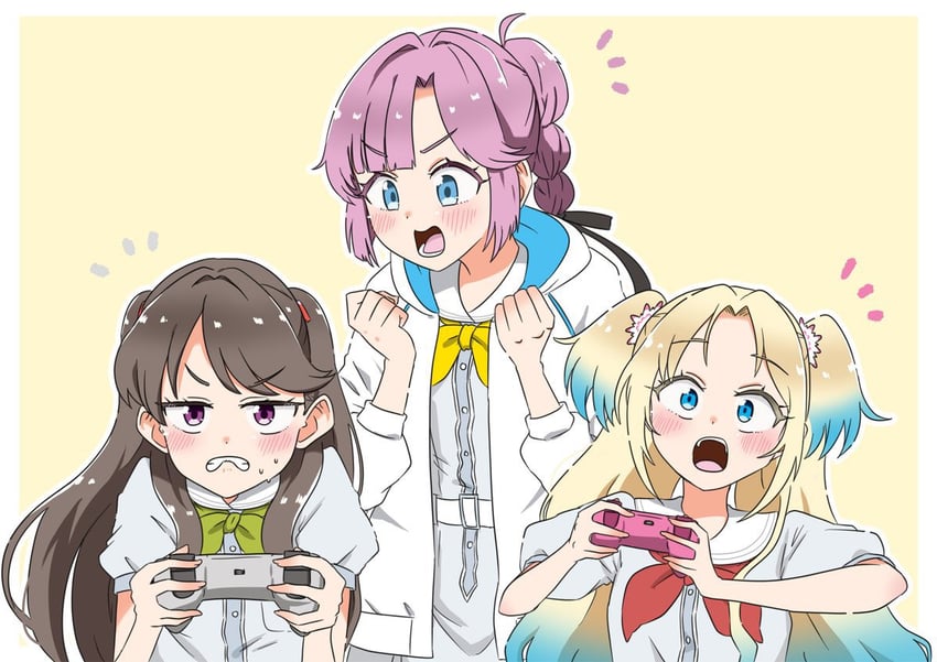 fujishima megumi, osawa rurino, and anyoji hime (love live! and 1 more) drawn by kanzaki_gou