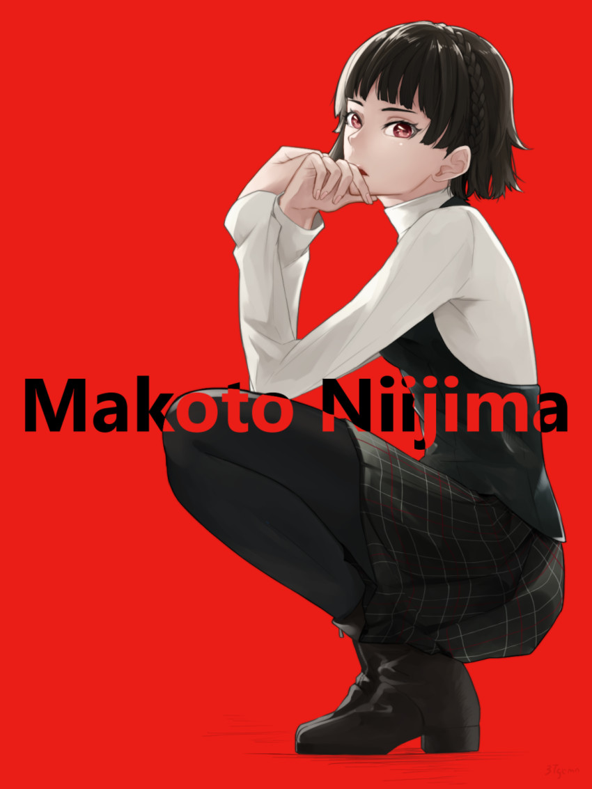niijima makoto (persona and 1 more) drawn by mizuguchi_(mngt37)