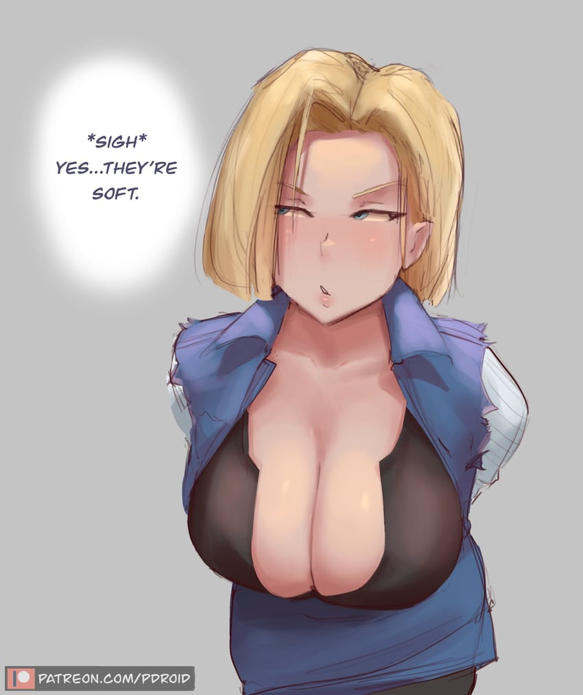 android 18 (dragon ball and 1 more) drawn by paranoid.droid