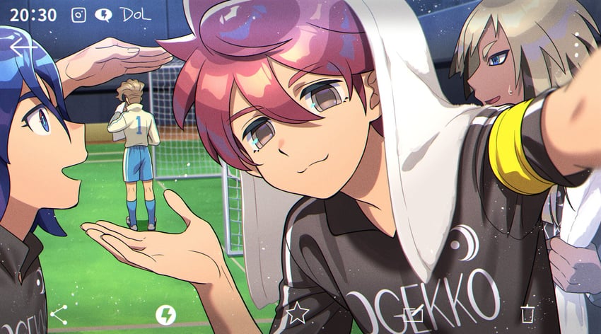 nosaka yuuma, nishikage seiya, ichihoshi hikaru, and okano kousuke (inazuma eleven and 1 more) drawn by dolustoy