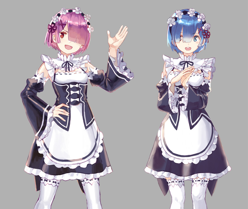 rem and ram (re:zero kara hajimeru isekai seikatsu) drawn by luicent