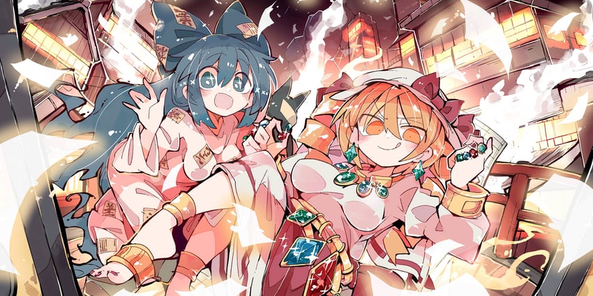 yorigami shion and yorigami jo'on (touhou and 2 more) drawn by massakasama