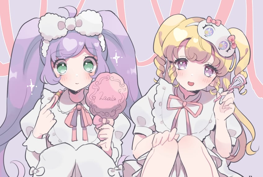 manaka laala and yumekawa yui (pretty series and 2 more) drawn by hoshikuzu_(pinkholic)