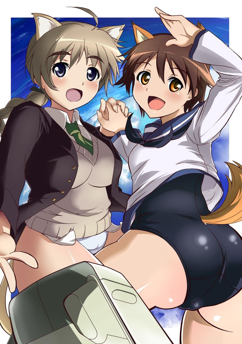 miyafuji yoshika and lynette bishop (world witches series and 1 more) drawn by panimiiru