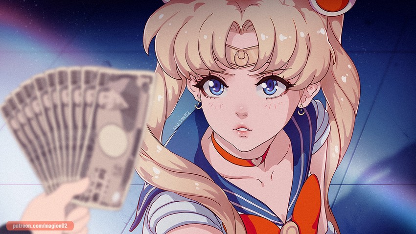 tsukino usagi and sailor moon (k-on! and 2 more) drawn by magion02
