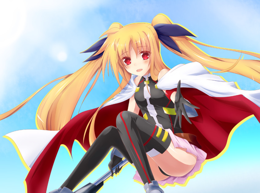 fate testarossa and bardiche (lyrical nanoha and 3 more) drawn by hirokichi_shouji