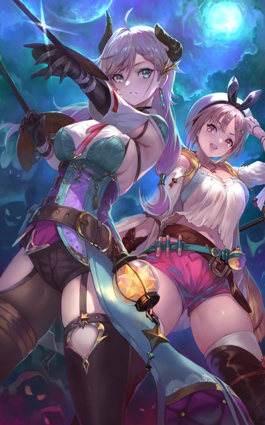 reisalin stout and valeria (atelier and 3 more) drawn by yoshiku_(oden-usagi)
