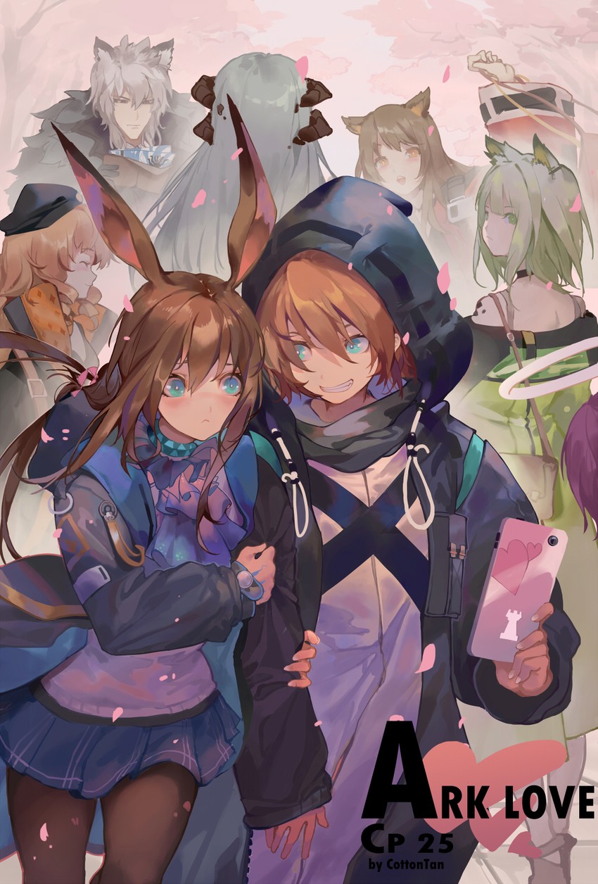 doctor, amiya, kal'tsit, exusiai, saria, and 4 more (arknights) drawn by cottan