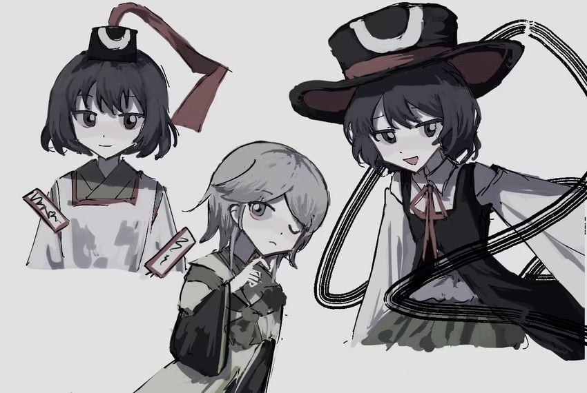 enraku tsubakura, houlen yabusame, and senri tsurubami (len'en) drawn by xingxunyou