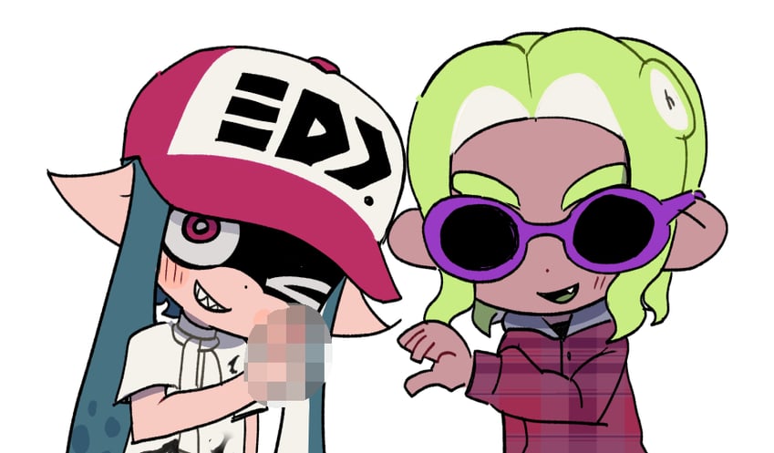 inkling player character, inkling girl, octoling player character, and octoling boy (splatoon and 1 more) drawn by splacon