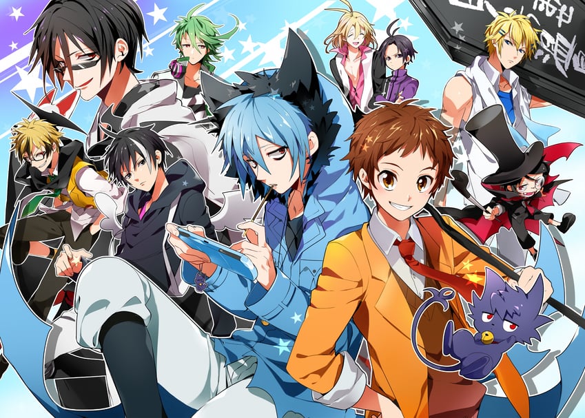 lawless, sleepy ash, licht jekylland todoroki, tsubaki, sendagaya tetsu, and 5 more (servamp) drawn by masyu_yuyu