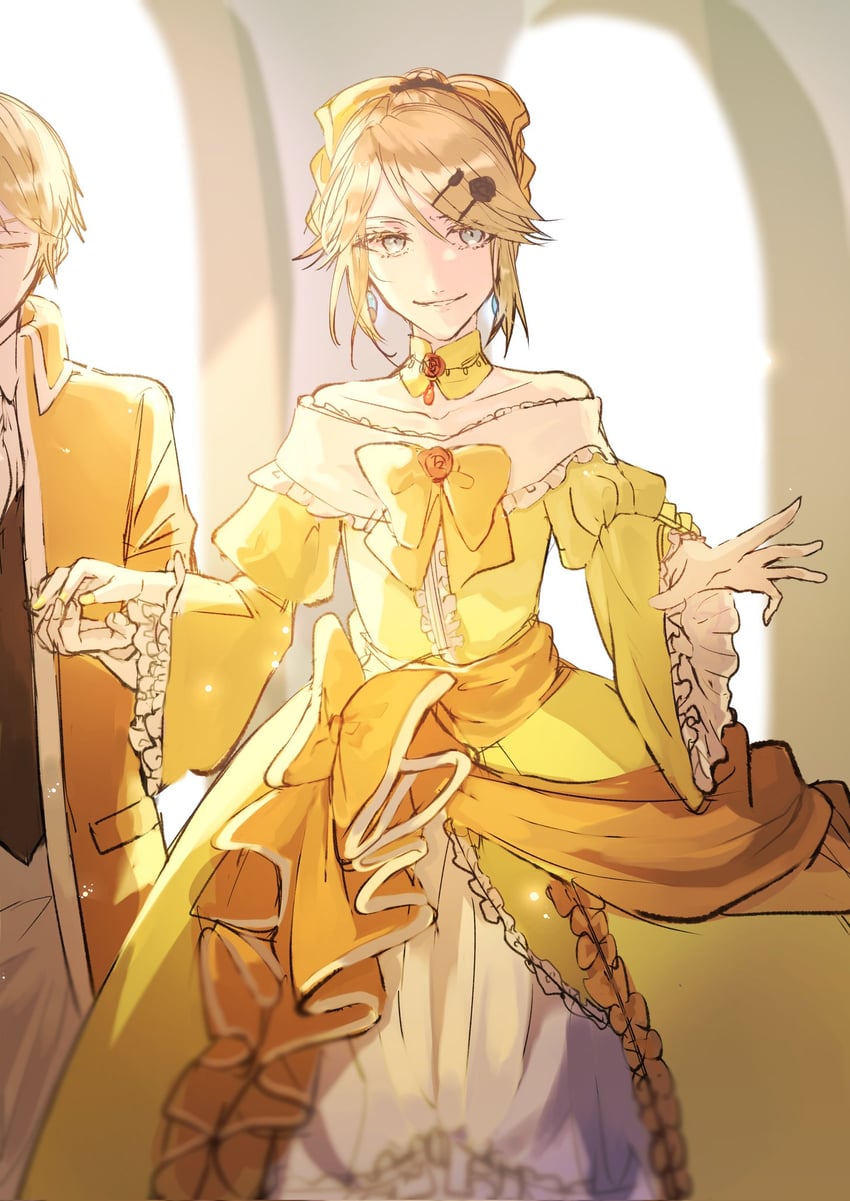 kagamine rin, kagamine len, riliane lucifen d'autriche, and allen avadonia (vocaloid and 2 more) drawn by warabi_(danngo-mitarasi)
