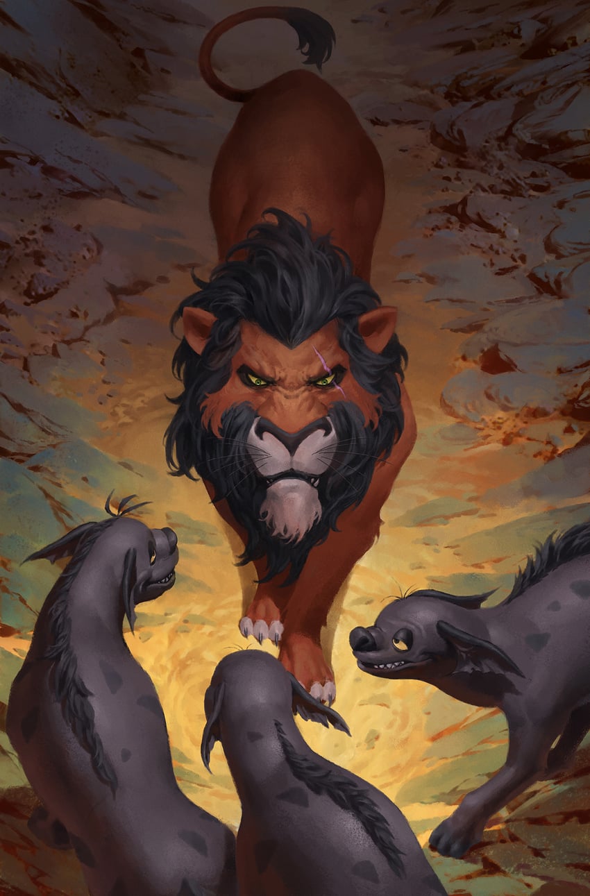 scar, shenzi, ed, and banzai (the lion king) drawn by yoon_junggeun