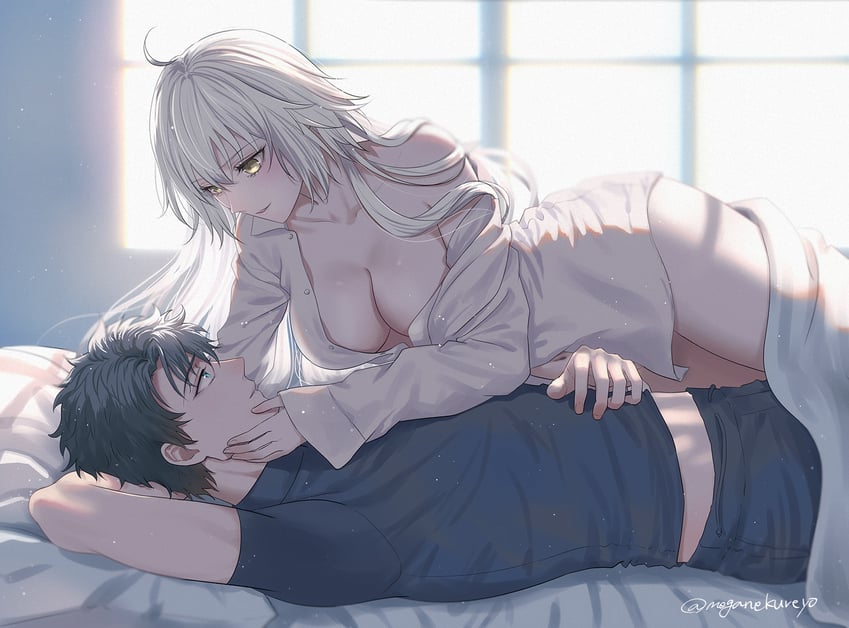 fujimaru ritsuka and jeanne d'arc alter (fate and 1 more) drawn by omizu_(omz)
