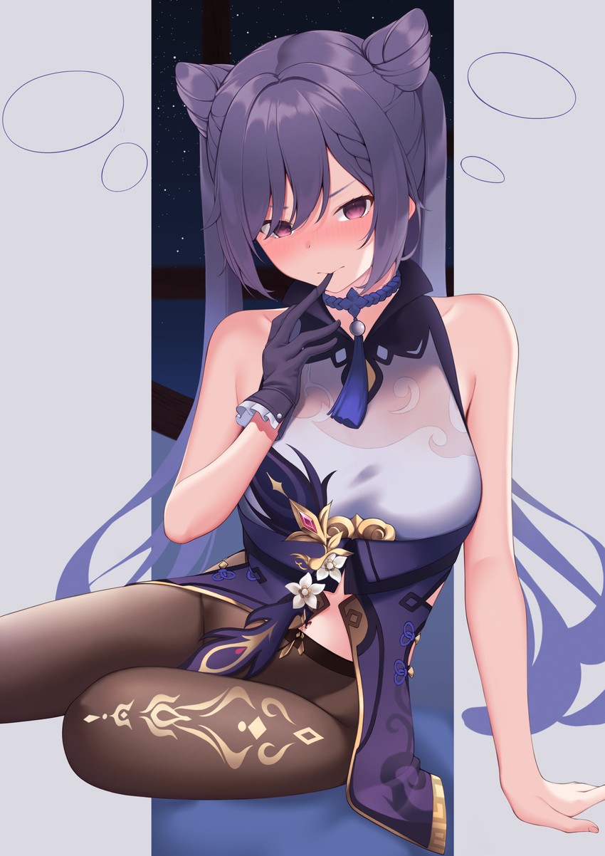 keqing (genshin impact) drawn by shirafuji_ene