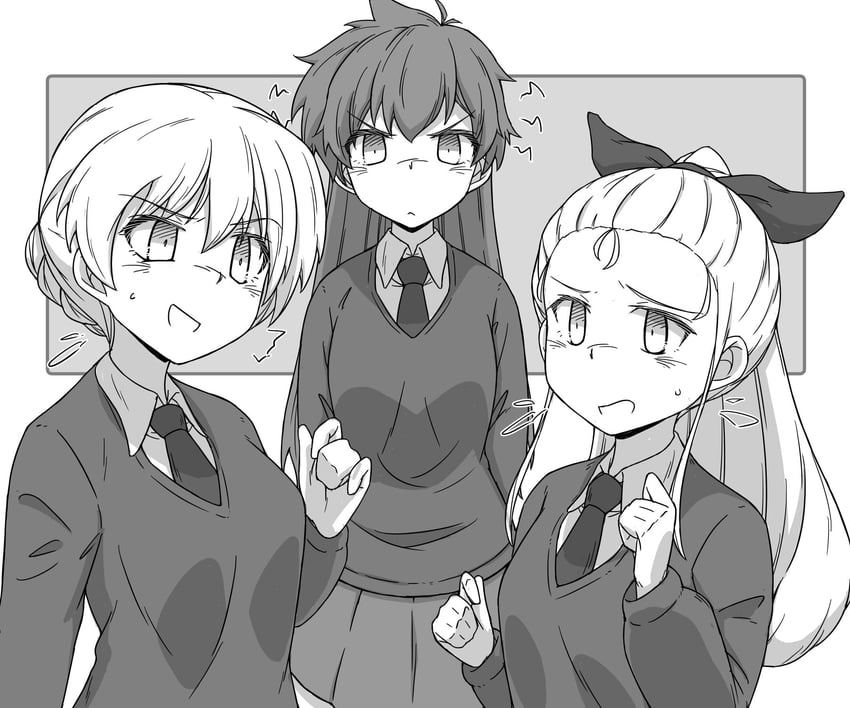 darjeeling, assam, and rukuriri (girls und panzer) drawn by renshiu