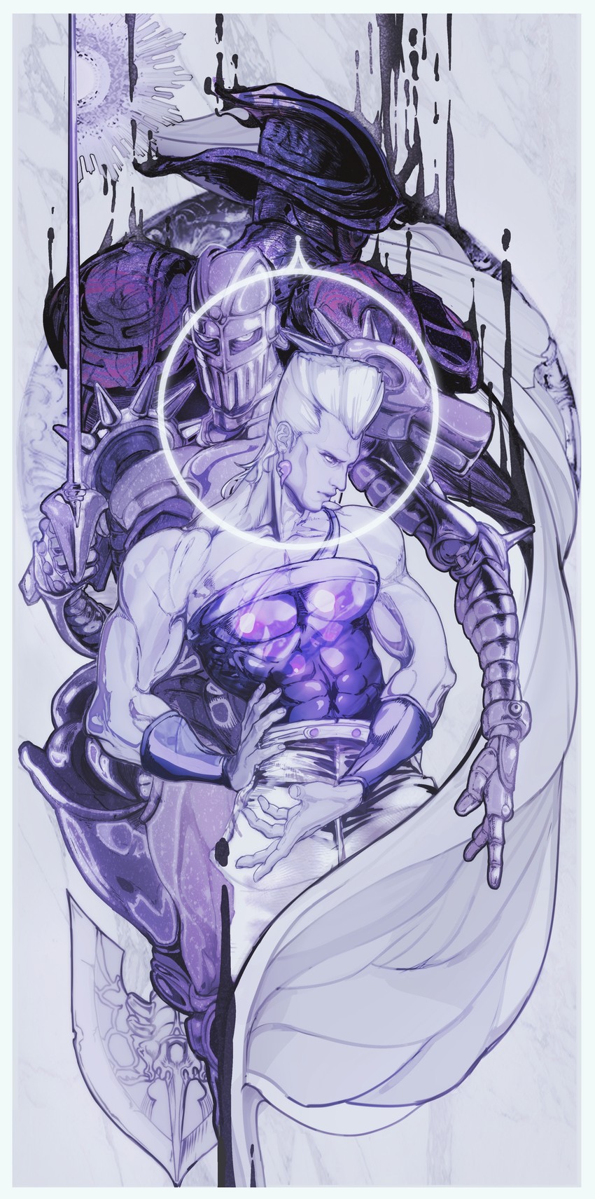 jean pierre polnareff, silver chariot, and chariot requiem (jojo no kimyou na bouken and 1 more) drawn by ginsky2000