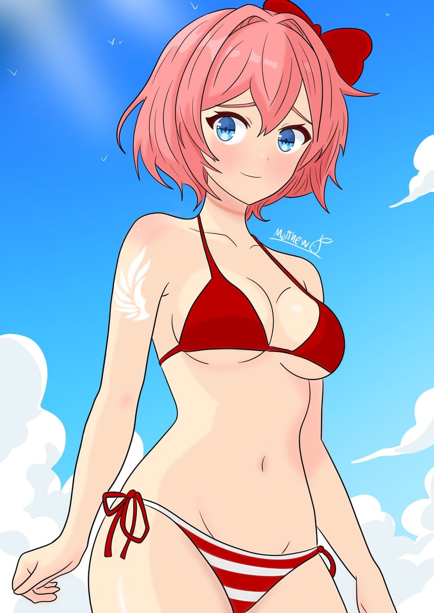 sayori (doki doki literature club) drawn by matthew_pear