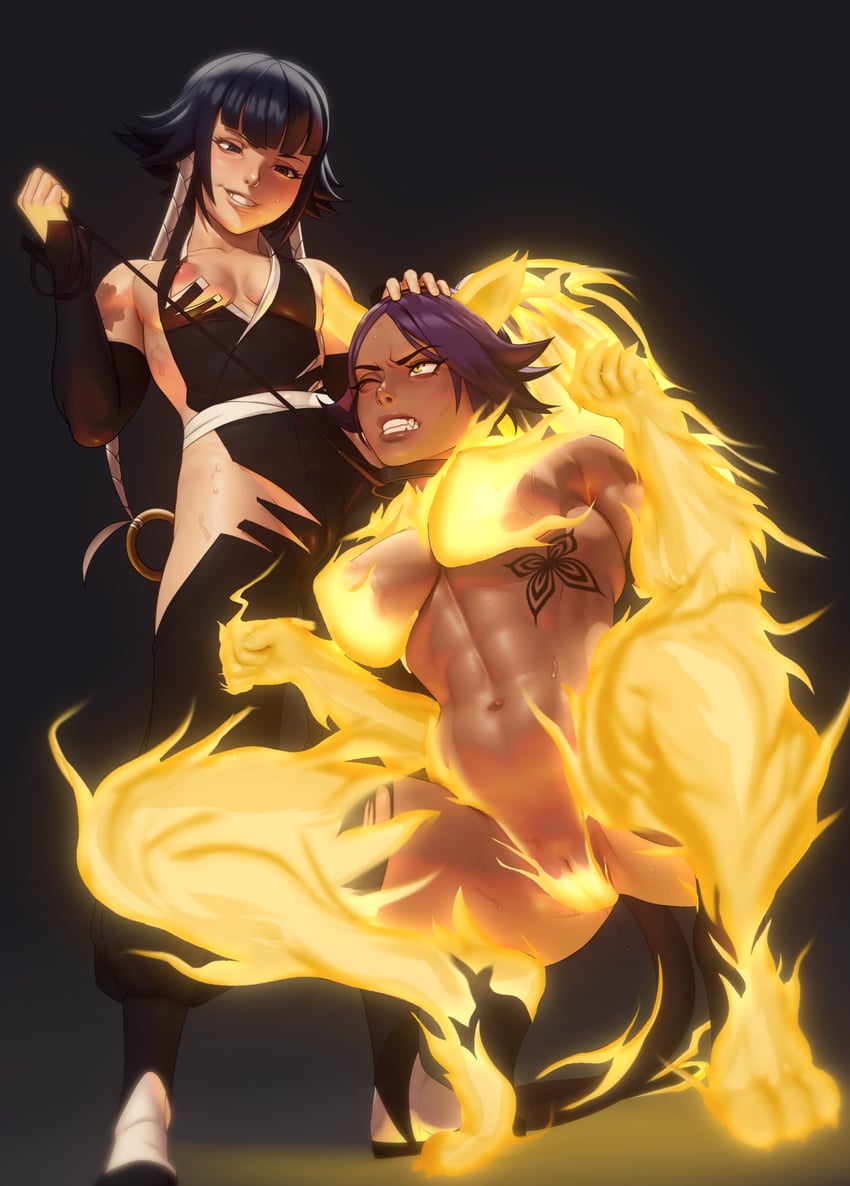 shihouin yoruichi and sui-feng (bleach and 1 more) drawn by john_doe_(jdart)
