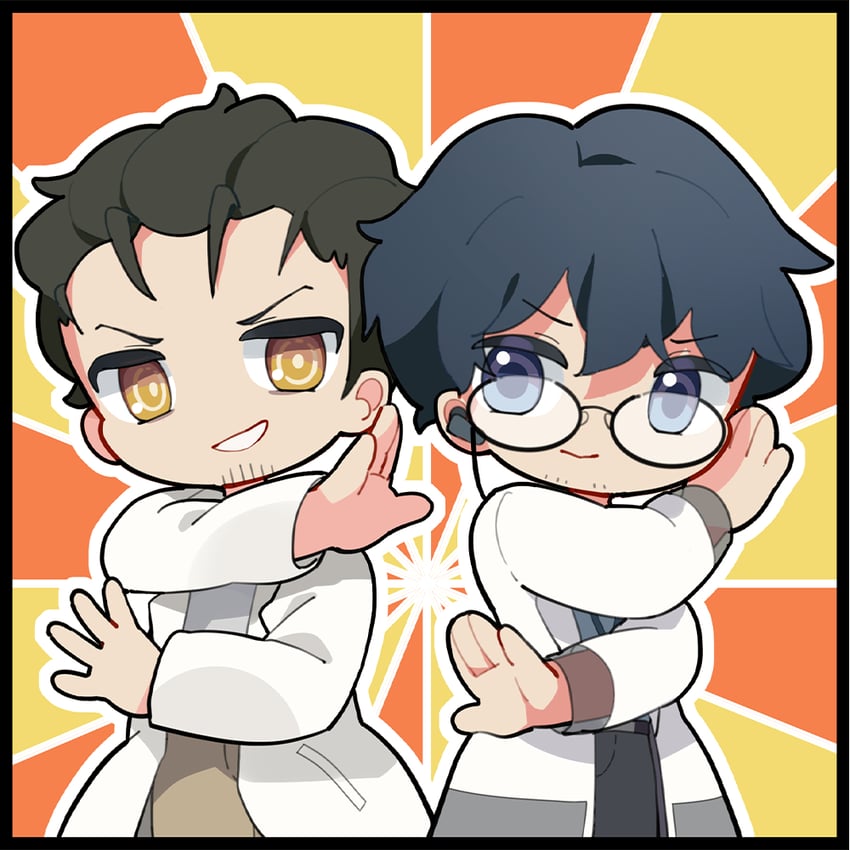 okabe rintarou, professor, and male professor (girls' frontline and 2 more)