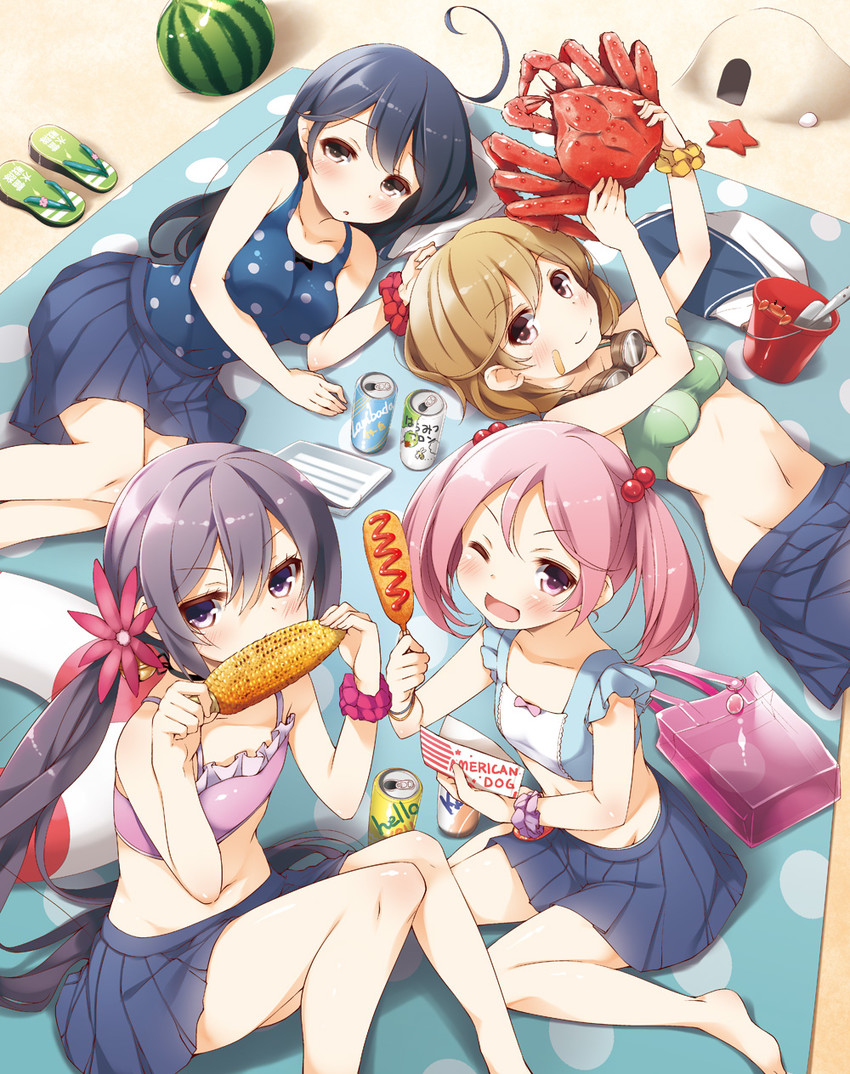 ushio, akebono, sazanami, and oboro (kantai collection) drawn by yume_no_owari