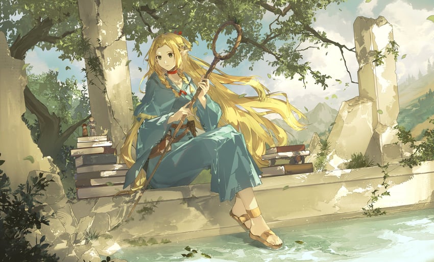 marcille donato (arknights and 1 more) drawn by cheonyeon-hi