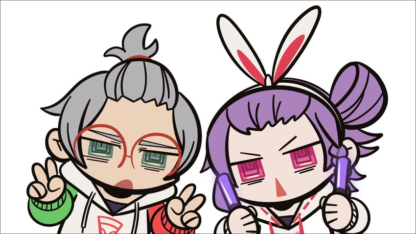 arurandeisu and tenjin kotone (holostars and 2 more) drawn by yinmelonsoup